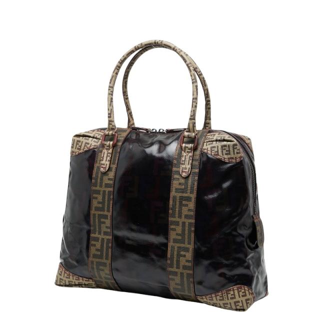 フェンディ ズッカ トートバッグ ハンドバッグ 8BL096 ブラウン エナメル PVC レディース FENDI 【中古】_1