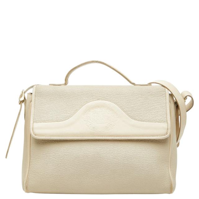 バーバリー ノバチェック ハンドバッグ ショルダーバッグ ベージュ レザー レディース BURBERRY 【中古】