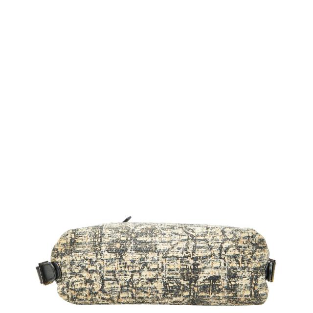 シャネル アイコンプリント クローバー ワンショルダーバッグ ハンドバッグ ベージュ ブラック ツイード レザー CHANEL 【中古】_2