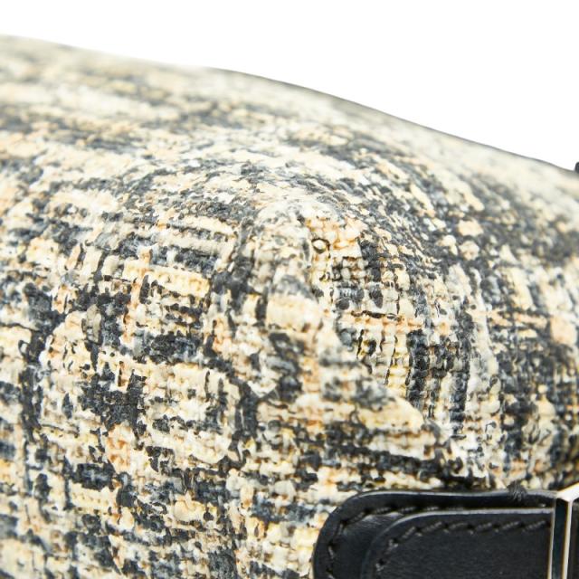 シャネル アイコンプリント クローバー ワンショルダーバッグ ハンドバッグ ベージュ ブラック ツイード レザー CHANEL 【中古】_4