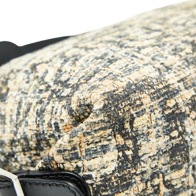 シャネル アイコンプリント クローバー ワンショルダーバッグ ハンドバッグ ベージュ ブラック ツイード レザー CHANEL 【中古】_5