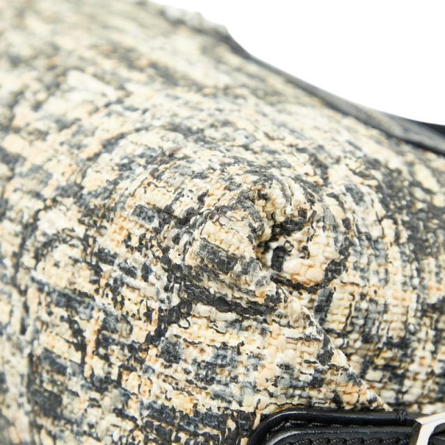 シャネル アイコンプリント クローバー ワンショルダーバッグ ハンドバッグ ベージュ ブラック ツイード レザー CHANEL 【中古】_6