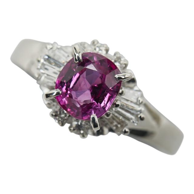 Pt850 プラチナ ルビー1.13ct ダイヤ0.30ct リング 指輪 レディース 12号 中古_4
