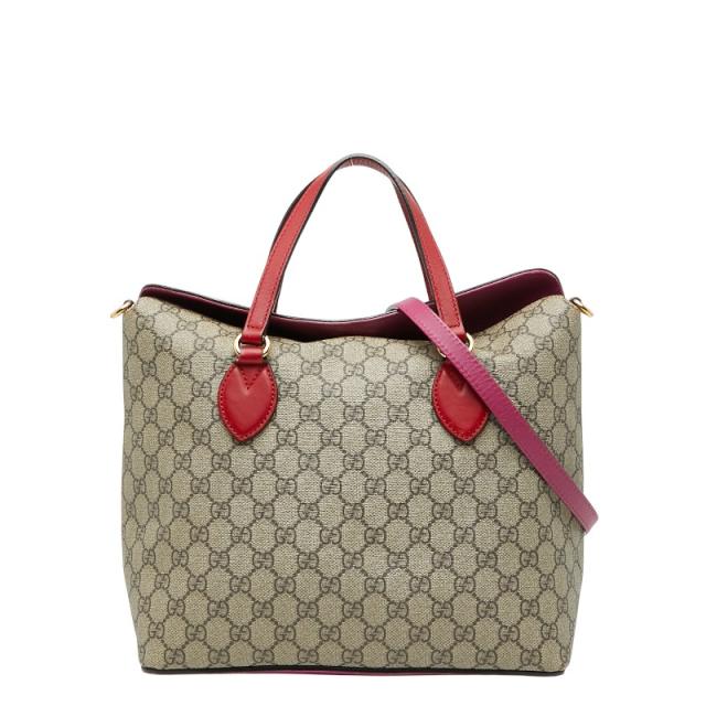 グッチ GGスプリーム トートバッグ ショルダーバッグ 2WAY 429147 ベージュ マルチカラー PVC レザー レディース GUCCI 【中古】