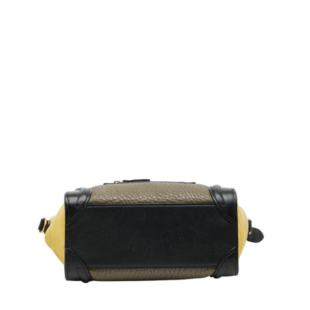 セリーヌ ラゲージ ナノショッパー トリコロール ハンドバッグ ショルダーバッグ 2WAY ベージュ マルチカラー レザー CELINE 【中古】_2