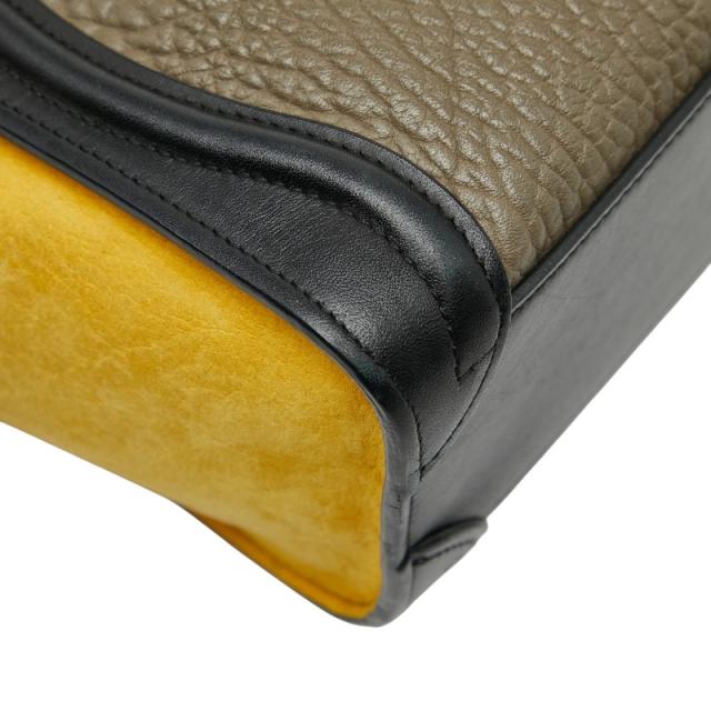 セリーヌ ラゲージ ナノショッパー トリコロール ハンドバッグ ショルダーバッグ 2WAY ベージュ マルチカラー レザー CELINE 【中古】_6
