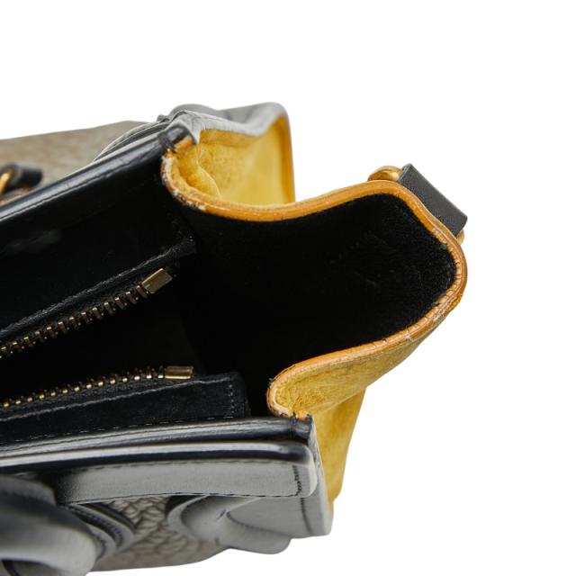 セリーヌ ラゲージ ナノショッパー トリコロール ハンドバッグ ショルダーバッグ 2WAY ベージュ マルチカラー レザー CELINE 【中古】_7