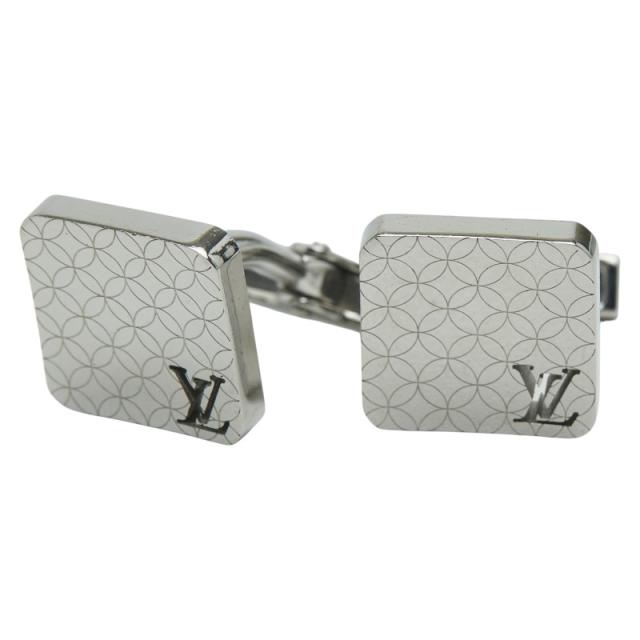 ルイ ヴィトン ブトン ドゥ マンシェット シャンゼリゼ カフス カフリンクス M65043 メタル レザー メンズ LOUIS VUITTON 【中古】