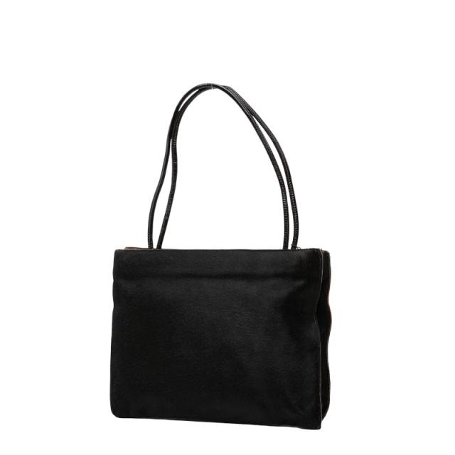 ボッテガヴェネタ ハンドバッグ ブラック ハラコ パテントレザー レディース BOTTEGAVENETA 【中古】_1