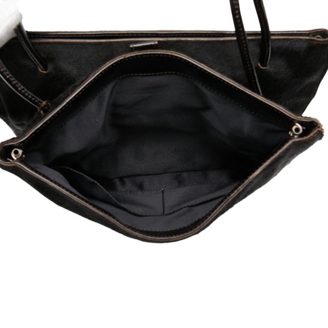 ボッテガヴェネタ ハンドバッグ ブラック ハラコ パテントレザー レディース BOTTEGAVENETA 【中古】_8