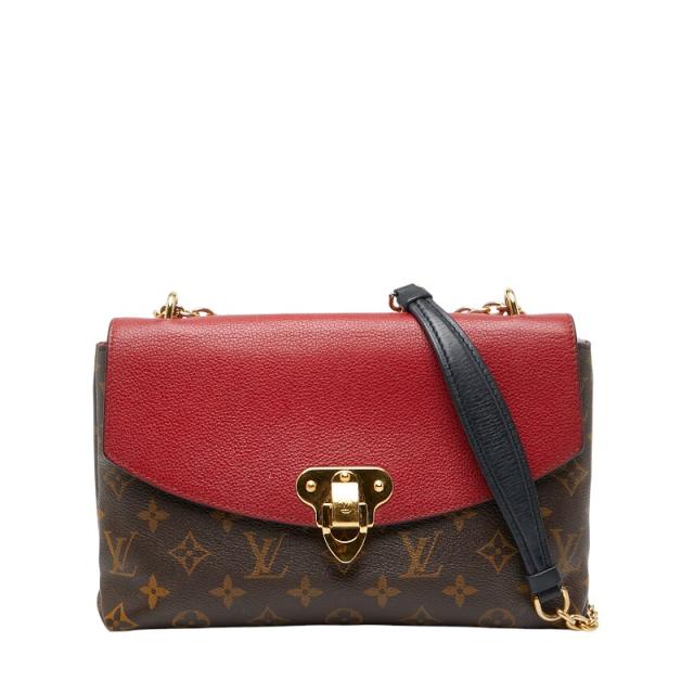 ルイ ヴィトン モノグラム サン プラシード チェーン ショルダーバッグ M43713 ブラウン スリーズ レッド PVC LOUIS VUITTON 【中古】