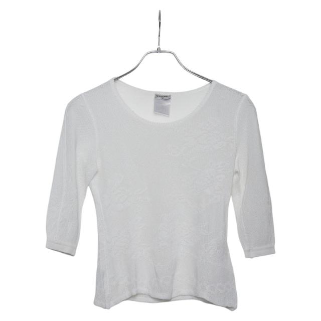 シャネル ヴィンテージ ニット サイズ40 ホワイト レーヨン レディース CHANEL 【中古】