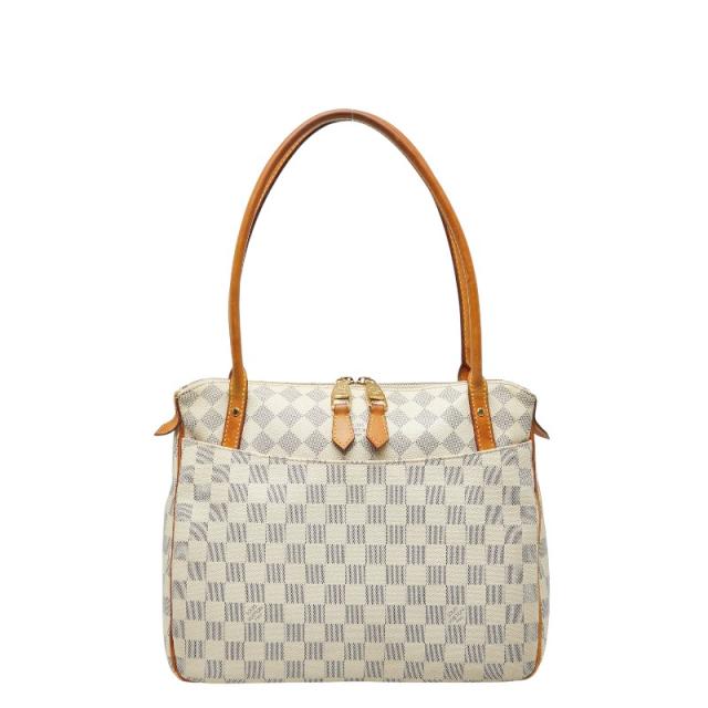 ルイ ヴィトン ダミエ アズール フィジェリPM ハンドバッグ N41176 ホワイト PVC レザー レディース LOUIS VUITTON 【中古】
