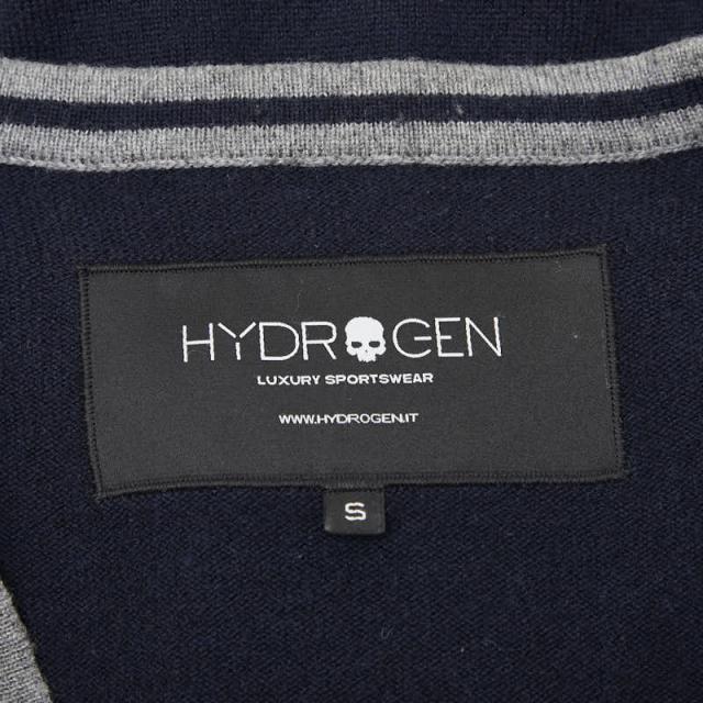 ハイドロゲン カーディガン サイズ：S ネイビー グレー ウール カシミヤ メンズ HYDROGEN 【中古】