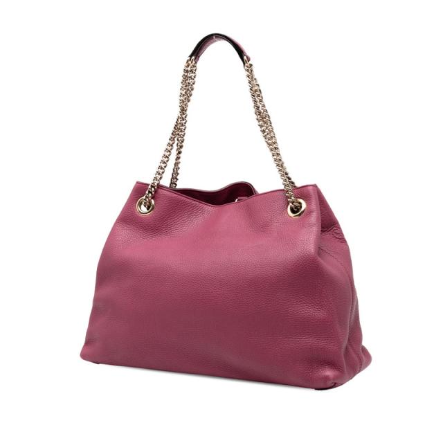 グッチ ソーホー チェーン トートバッグ ショルダーバッグ 308982 パープル系 レザー レディース GUCCI 【中古】_1