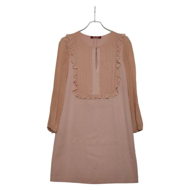マックスマーラ ワンピース 長袖 フリル ピンク レディース MAX MARA 【中古】