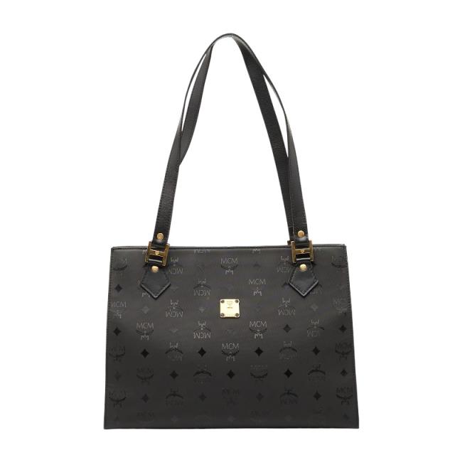 エム シー エム ヴィセトス トートバッグ ショルダーバッグ ブラック ナイロン レザー レディース MCM 【中古】