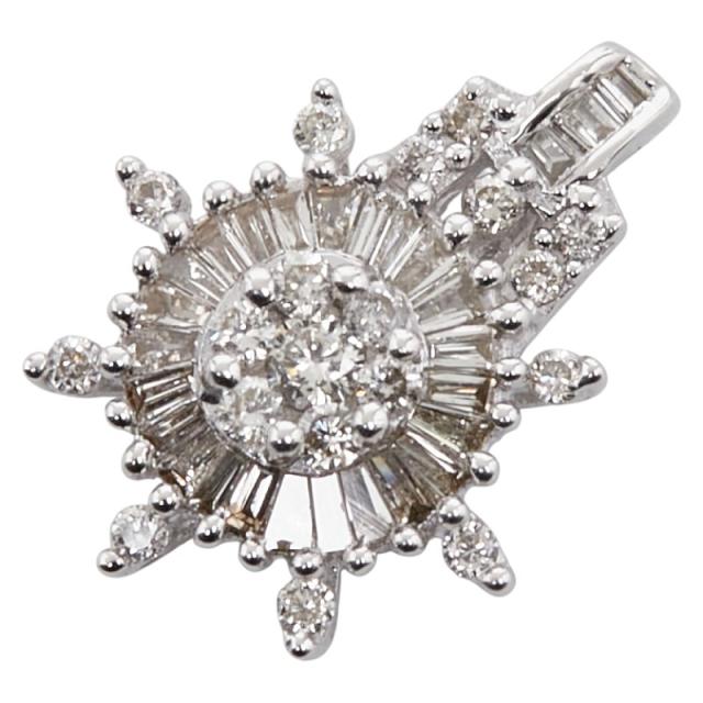 K18WG ホワイトゴールド ダイヤ0.29ct ペンダントトップ レディース 中古
