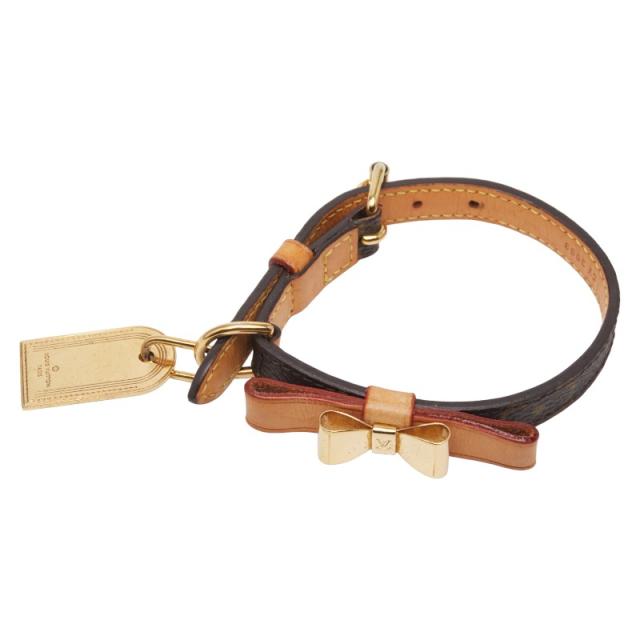 ルイ ヴィトン モノグラム コリエ バクスターXS 首輪 小型犬用 M58073 ブラウン PVC レザー レディース LOUIS VUITTON 【中古】