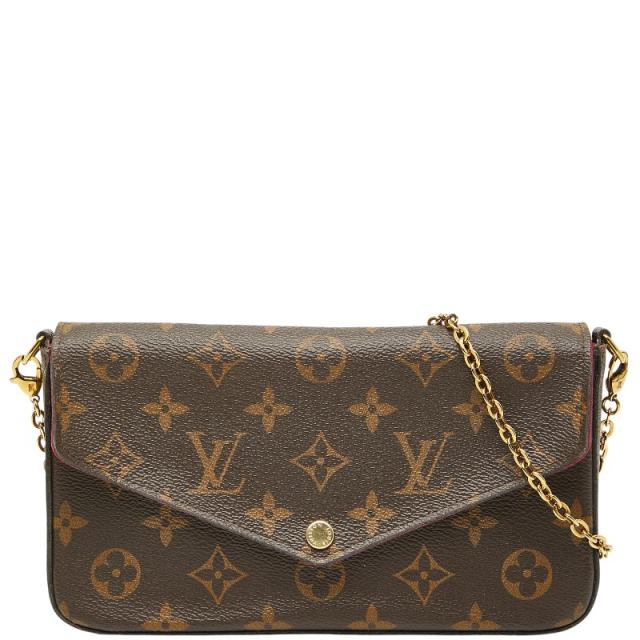 ルイ ヴィトン モノグラム ポシェット フェリシー ショルダーバッグ クラッチバッグ M61276 ブラウン フューシャ LOUIS VUITTON 【中古】