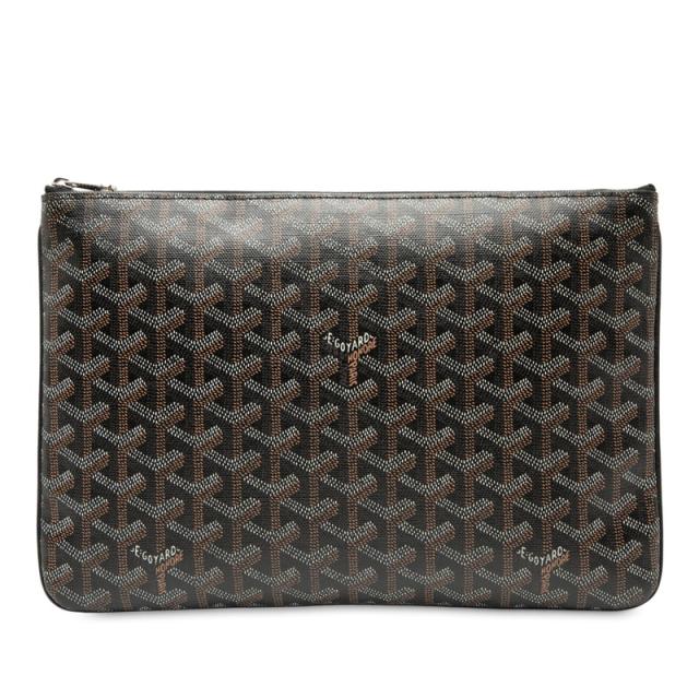 ゴヤール セナMM クラッチバッグ ブラウン ホワイト PVC レディース GOYARD 【中古】