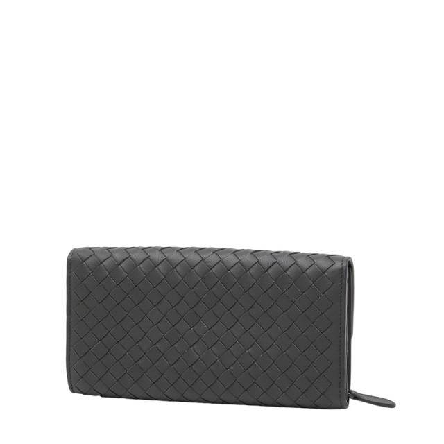 ボッテガヴェネタ イントレチャート 長財布 グレー レザー レディース BOTTEGAVENETA 【中古】_1