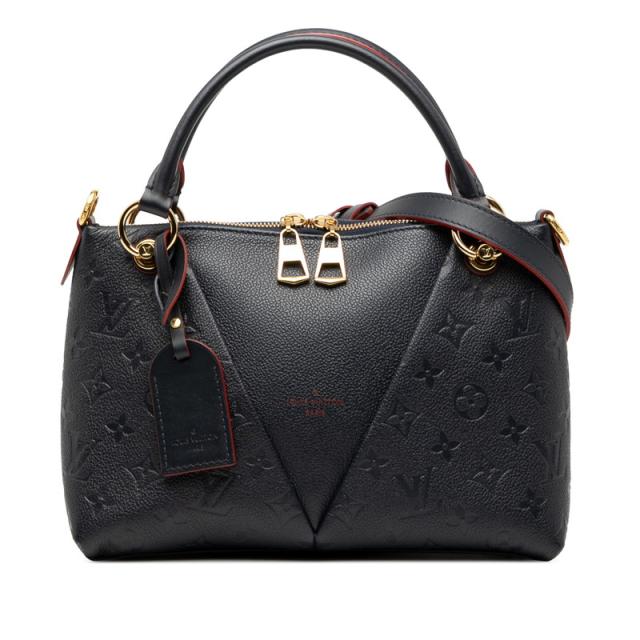 ルイ ヴィトン モノグラム アンプラント VトートBB ハンドバッグ ショルダーバッグ 2WAY M44845 ネイビー レザー LOUIS VUITTON 【中古】