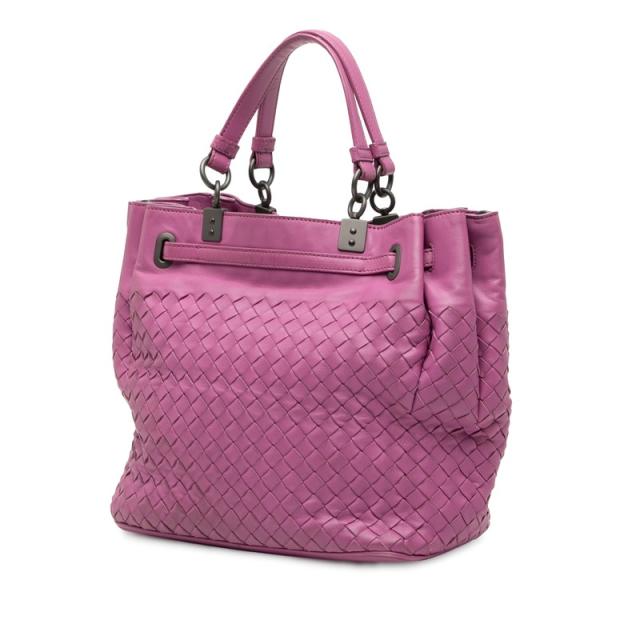 ボッテガヴェネタ イントレチャート ハンドバッグ ショルダーバッグ 2WAY パープル レザー レディース BOTTEGAVENETA 【中古】_1