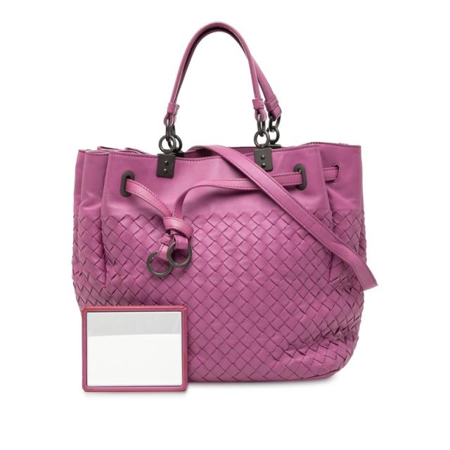 ボッテガヴェネタ イントレチャート ハンドバッグ ショルダーバッグ 2WAY パープル レザー レディース BOTTEGAVENETA 【中古】_6