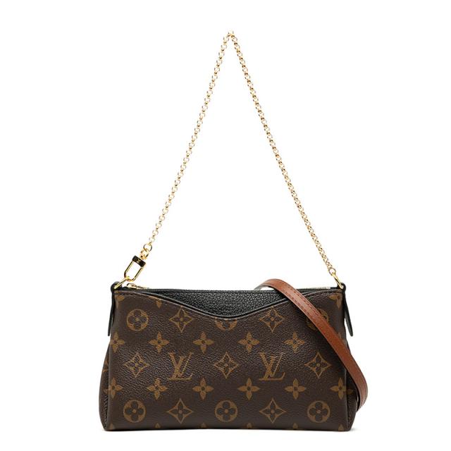 ルイ ヴィトン モノグラム パラスクラッチ ショルダーバッグ M41639 ブラウン ブラック PVC レザー レディース LOUIS VUITTON 【中古】