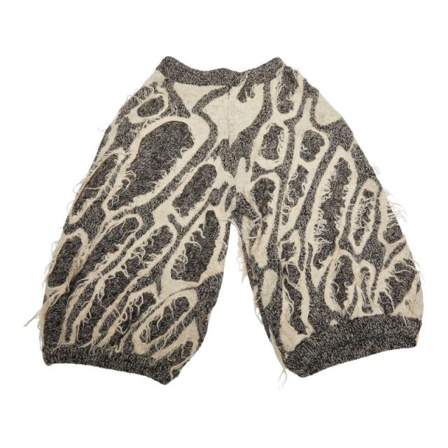 ルイ ヴィトン ニット バミューダパンツ サイズM グレー オフホワイト ウール リネン コットン アルパカ LOUIS VUITTON 【中古】_1