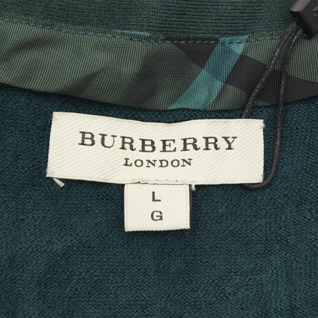 バーバリー Vネック ニットセーター サイズL グリーン カシミヤ シルク レディース BURBERRY 【中古】_3