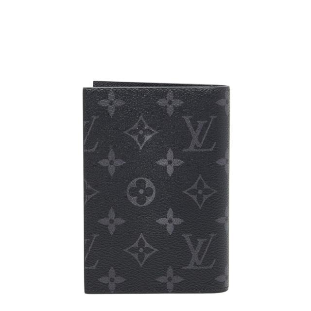 ルイ ヴィトン モノグラム エクリプス クーヴェルテュール パスポールNM パスポートケース M64501 ブラック PVC LOUIS VUITTON 【中古】