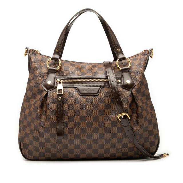 ルイ ヴィトン ダミエ イーヴォラMM ハンドバッグ ショルダーバッグ 2WAY N41131 ブラウン PVC レザー LOUIS VUITTON 【中古】