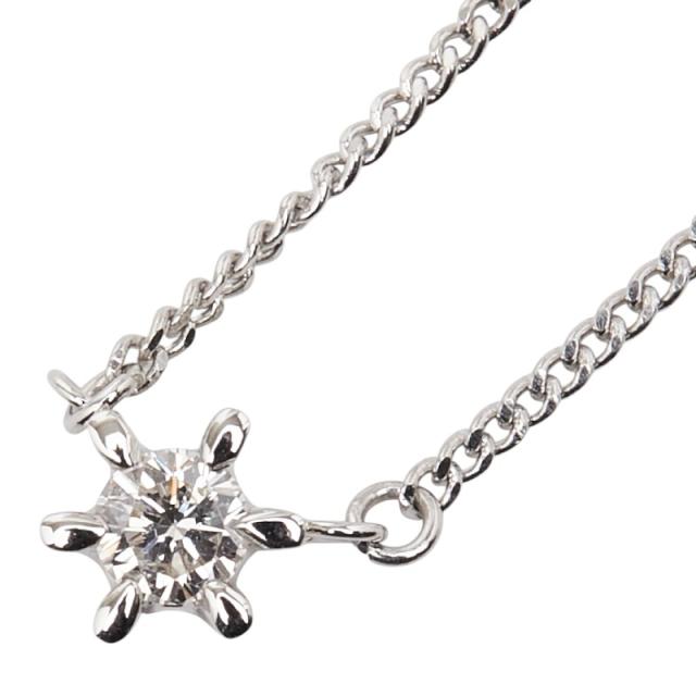 Pt850 プラチナ ダイヤ0.19ct プチネックレス レディース 中古