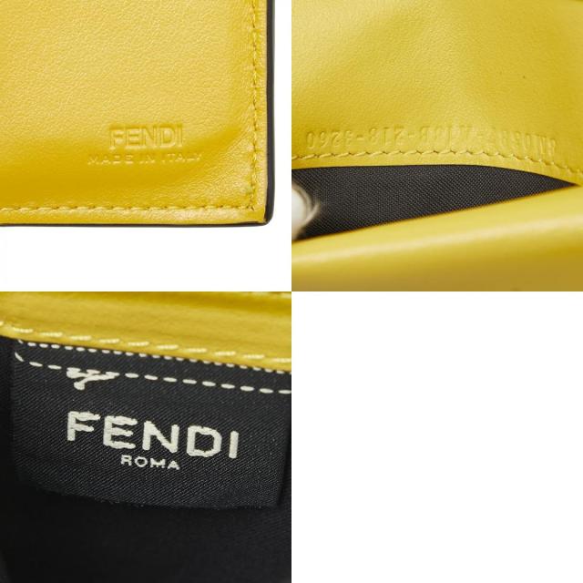フェンディ エフイズ 二つ折り財布 8M0387 イエロー レザー レディース FENDI 【中古】_9