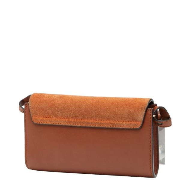 クロエ フェイ 斜め掛け ショルダーバッグ ブラウン レザー スウェット レディース Chloe 【中古】_1