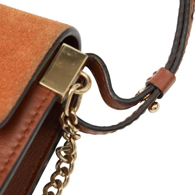 クロエ フェイ 斜め掛け ショルダーバッグ ブラウン レザー スウェット レディース Chloe 【中古】_2