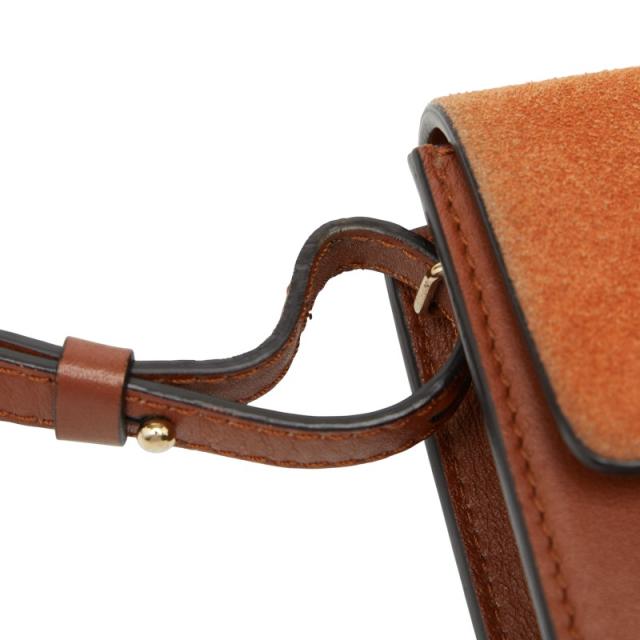 クロエ フェイ 斜め掛け ショルダーバッグ ブラウン レザー スウェット レディース Chloe 【中古】_3