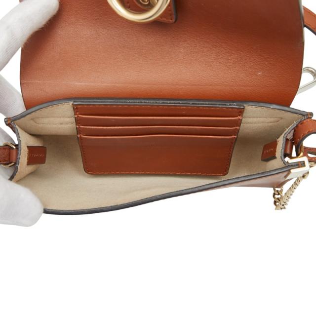 クロエ フェイ 斜め掛け ショルダーバッグ ブラウン レザー スウェット レディース Chloe 【中古】_7