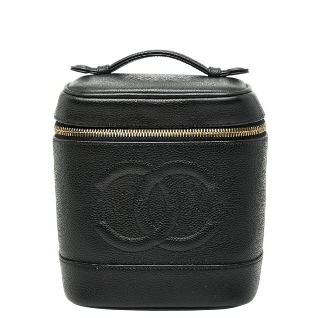 シャネル ココマーク バニティバッグ ハンドバッグ ブラック キャビアスキン レディース CHANEL 【中古】