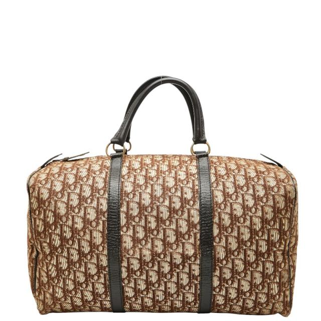 ディオール トロッター ハンドバッグ ボストンバッグ ブラウン キャンバス レザー レディース Dior 【中古】