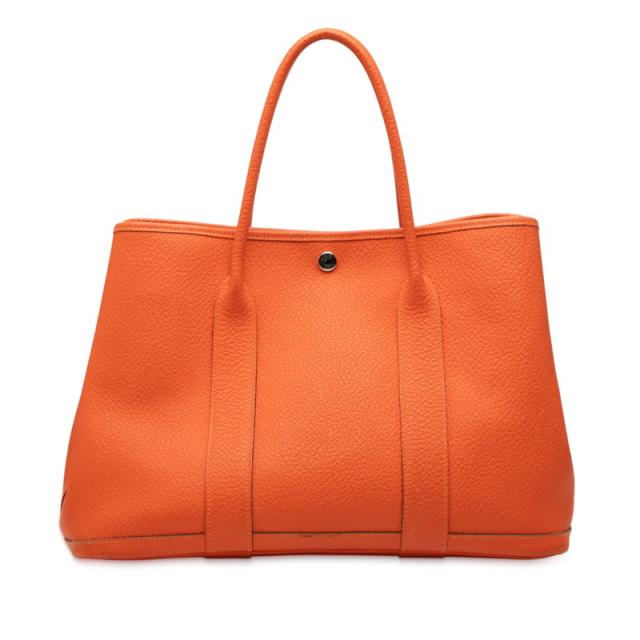 エルメス ガーデンパーティPM トートバッグ ハンドバッグ オレンジ系 ネゴンダ レディース HERMES 【中古】