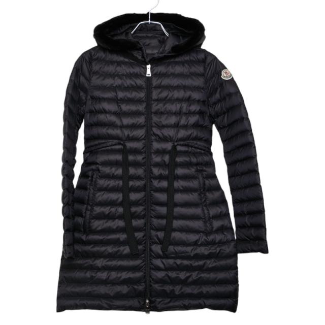 モンクレール バーベル BARBELFUR ダウンジャケット サイズ0 ブラック ナイロン ダウン/フェザー レディース MONCLER 【中古】