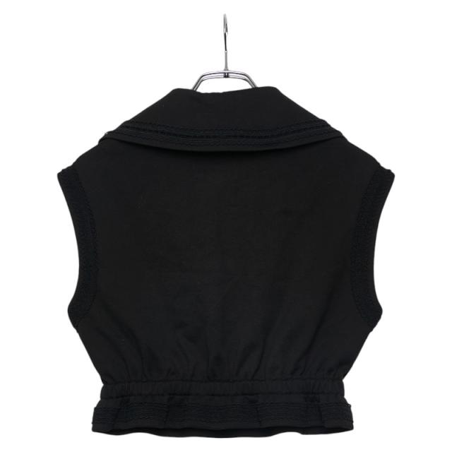 シャネル ココビーチ ノースリーブ ハーフジップトップス サイズ34 P76205V63537 ブラック コットン レディース CHANEL 【中古】_1