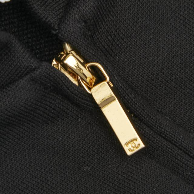 シャネル ココビーチ ノースリーブ ハーフジップトップス サイズ34 P76205V63537 ブラック コットン レディース CHANEL 【中古】_3