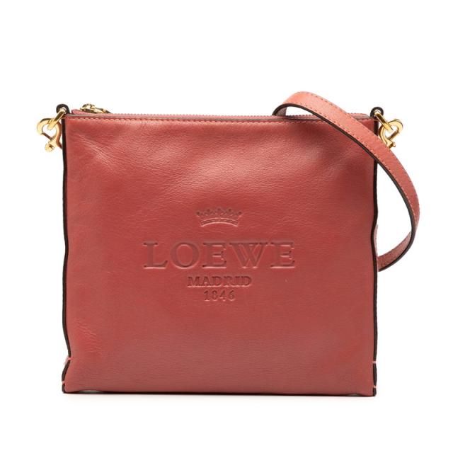 ロエベ ショルダーバッグ レッド系 レザー レディース LOEWE 【中古】