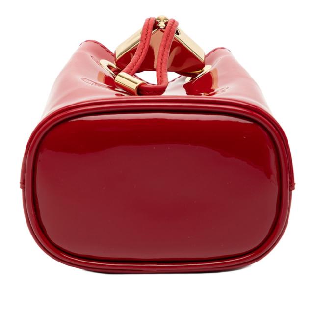 プラダ 三角ロゴプレート ミニチェーン ショルダーバッグ ポーチ 1NR016 レッド パテントレザー レディース PRADA 【中古】_2