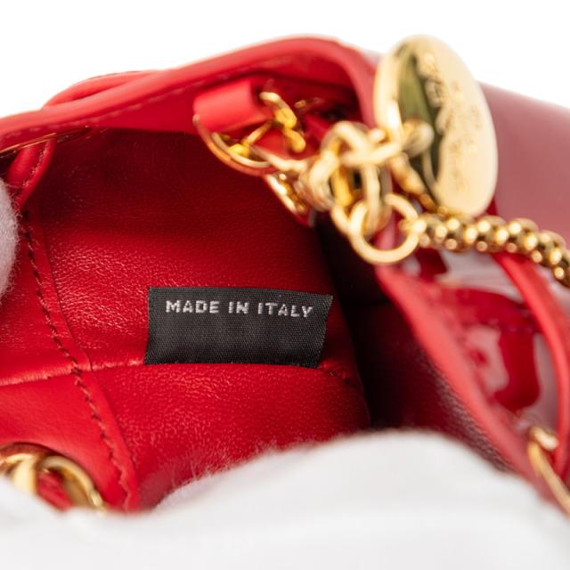 プラダ 三角ロゴプレート ミニチェーン ショルダーバッグ ポーチ 1NR016 レッド パテントレザー レディース PRADA 【中古】_6