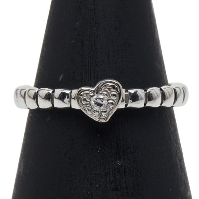 スタージュエリー K18WG ホワイトゴールド ダイヤ ハート モチーフ リング 指輪 レディース STAR JEWELRY 中古_1